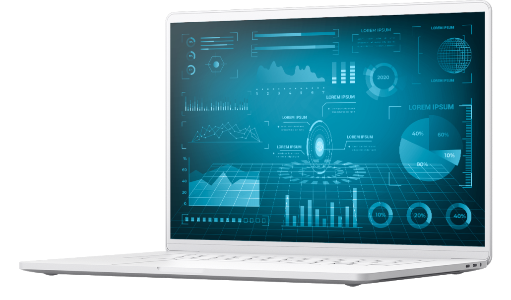 Imagen computador con datos random en representación interfaz Melón