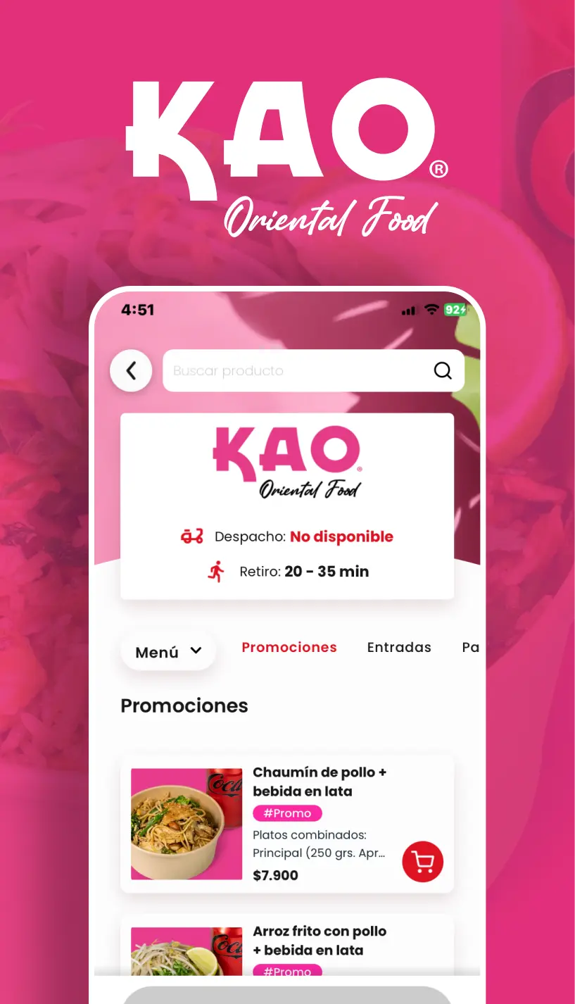 Interfaz de App en KAO