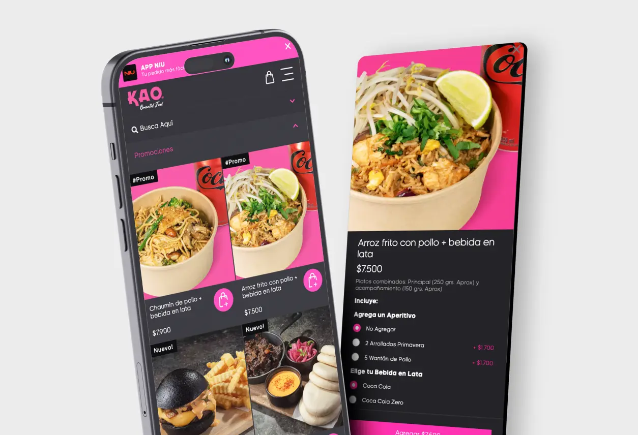 Interfaz de App en KAO