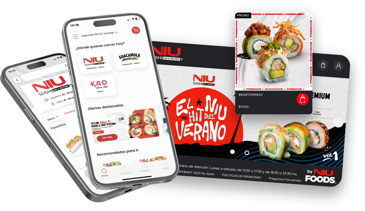 Interfaz Niu Sushi. Banner inicial