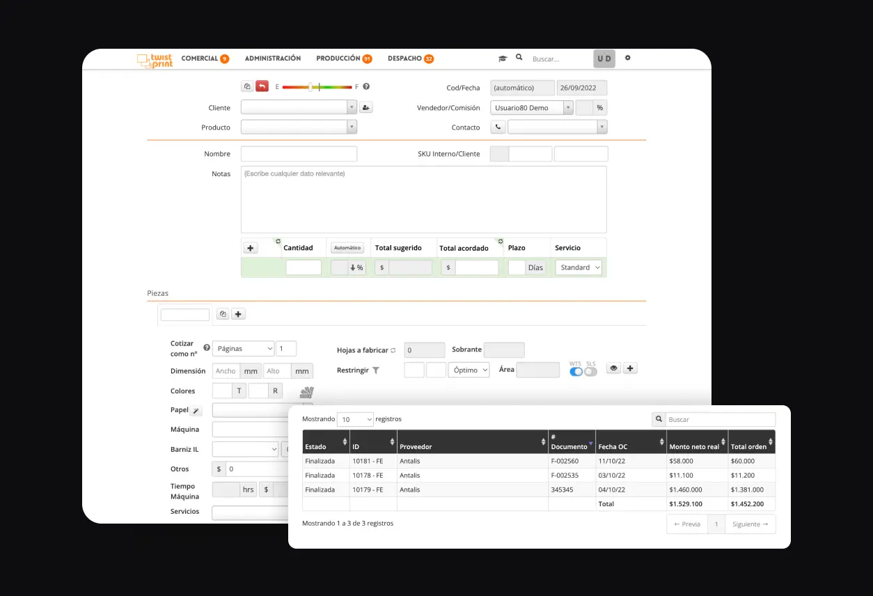 Interfaz twistprint nnodes